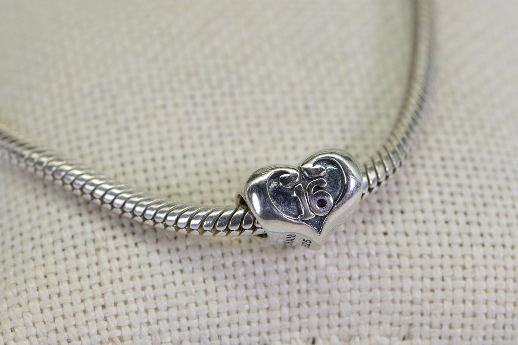 Vintage Chamilia Sterling Silver Snake Chain Charm Bracelet