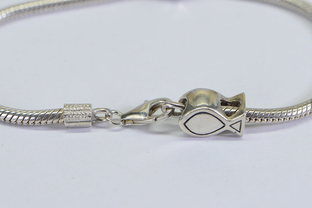 Vintage Chamilia Sterling Silver Snake Chain Charm Bracelet