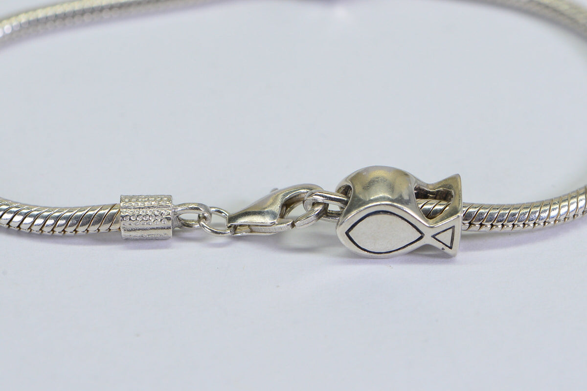 Vintage Chamilia Sterling Silver Snake Chain Charm Bracelet