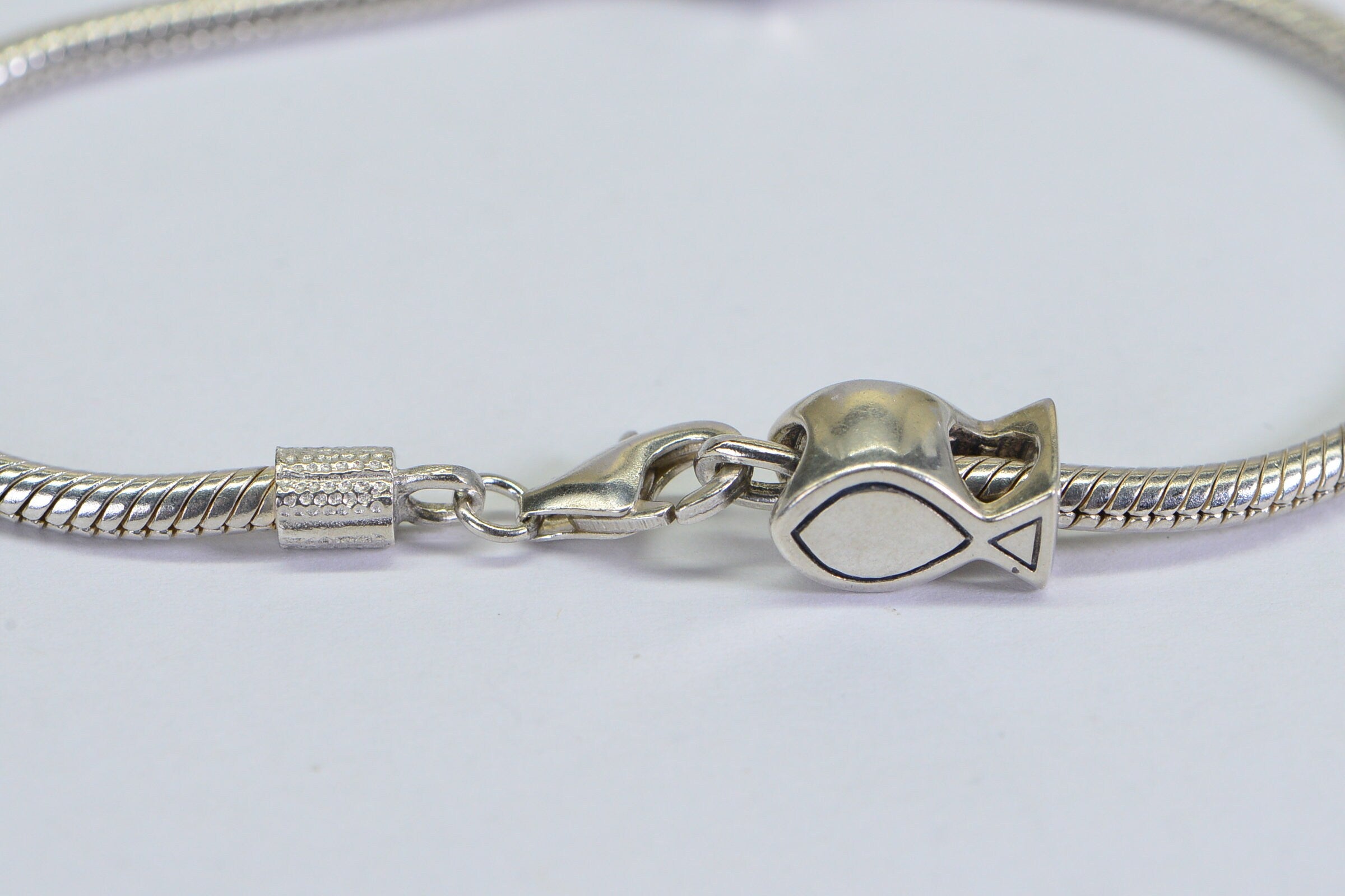 Vintage Chamilia Sterling Silver Snake Chain Charm Bracelet