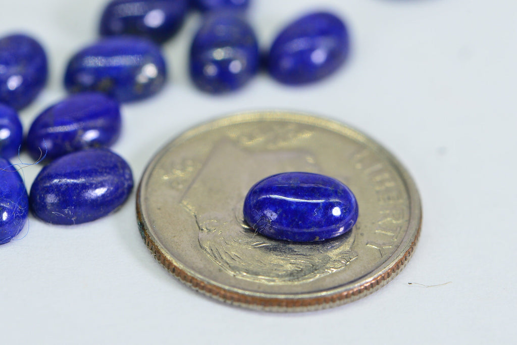 Natural Lapis Lazuli Cabochon: Hand Cut Oval Gemstone (7X5mm)
