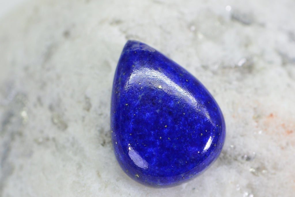 Lapis Lazuli Pear Cabochon: Royal Blue Gemstone, Jewelry Making (20x15x5.5mm)
