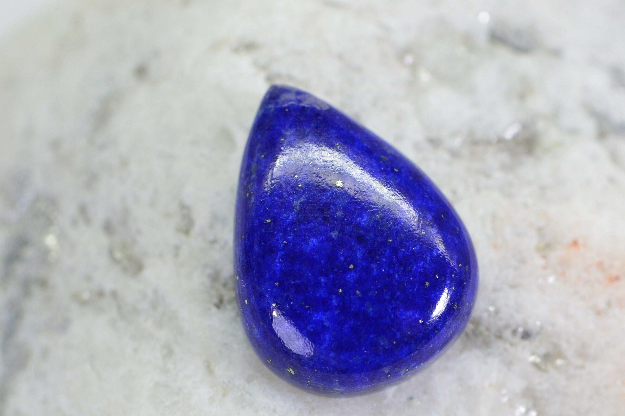 Lapis Lazuli Pear Cabochon: Royal Blue Gemstone, Jewelry Making (20x15x5.5mm)