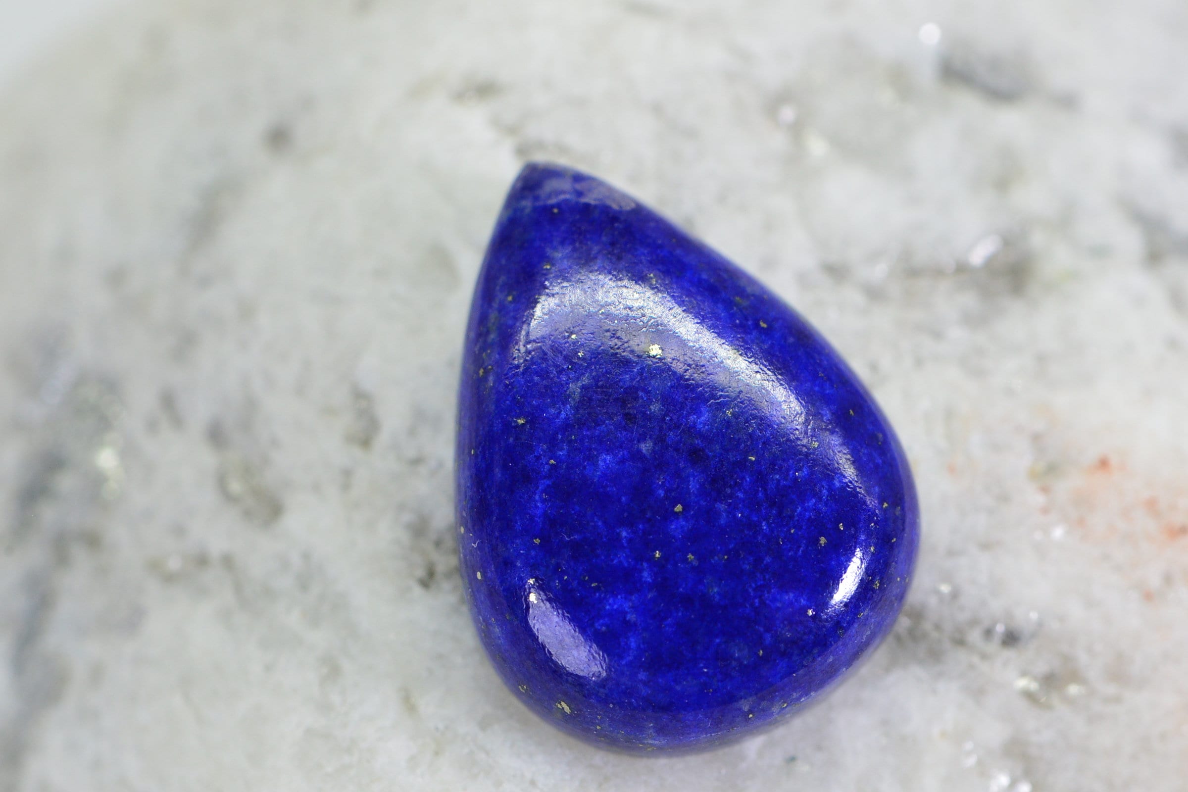 Lapis Lazuli Pear Cabochon: Royal Blue Gemstone, Jewelry Making (20x15x5.5mm)