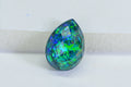 Blue Green Lab-Created Opal Cabochon: Pear Faceted Doublet, 11.35 Ct