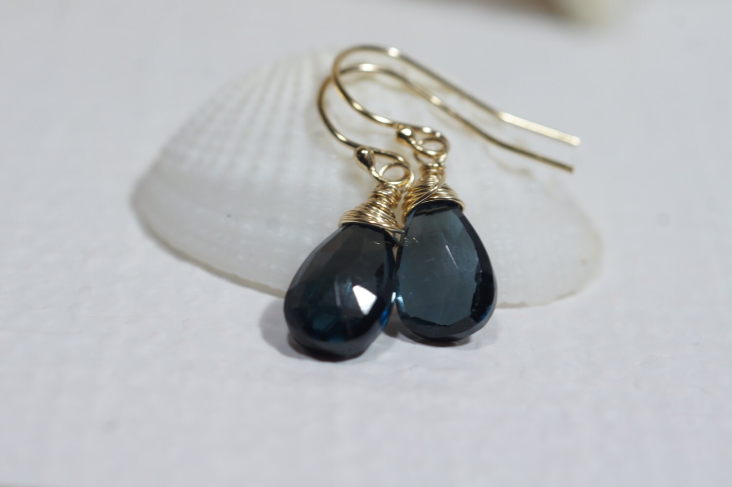 London Blue Topaz Earrings: 14k Gold Filled Gemstone Jewelry