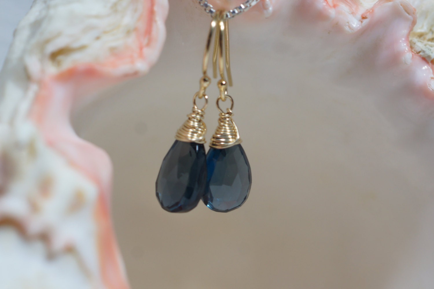 London Blue Topaz Earrings: 14k Gold Filled Gemstone Jewelry