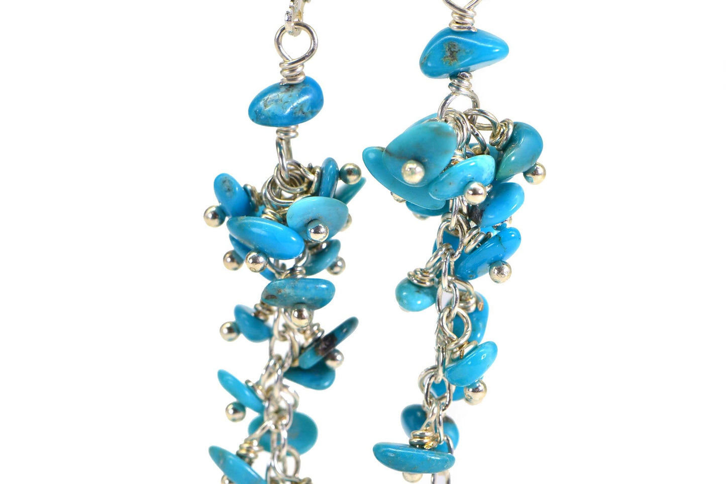 Sleeping Beauty Turquoise Sterling Silver Cascade Earrings