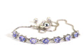 Natural Tanzanite Bracelet: Sterling Silver Bolo Style, December Birthstone