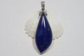Lapis Lazuli Sterling Silver Bezel  Set Pendant  Gemstone Teardrop Shape Navy Blue  Birthstone December