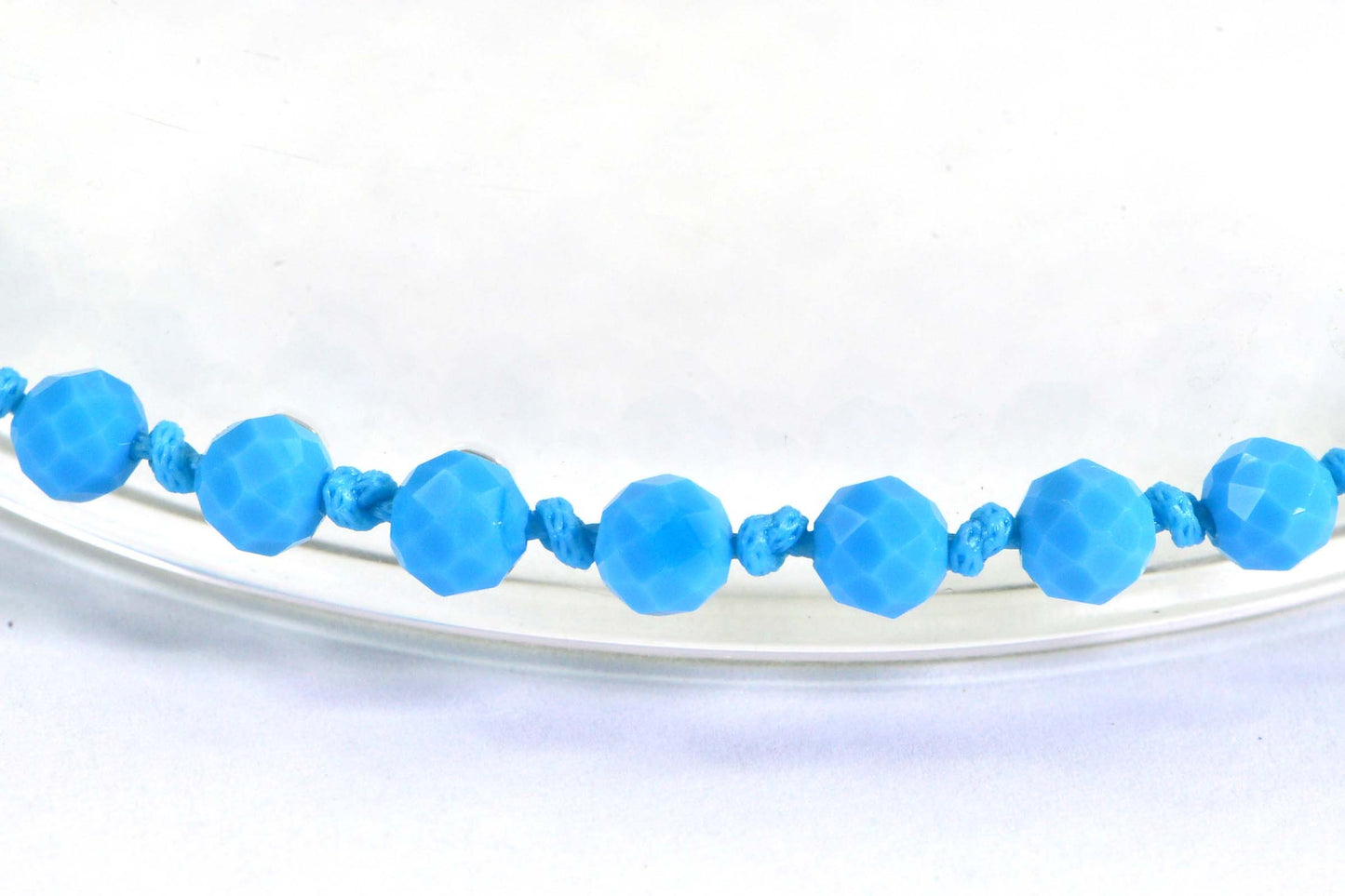 Turquoise Sleeping Beauty Beaded Bracelet: Adjustable Boho Anklet