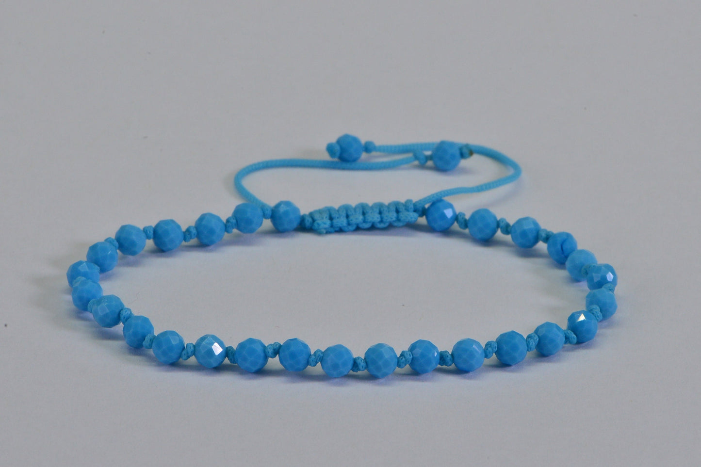 Turquoise Sleeping Beauty Beaded Bracelet: Adjustable Boho Anklet