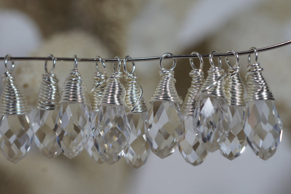Wire Wrapped Briolette Topaz Briolette Glass drop single pendant