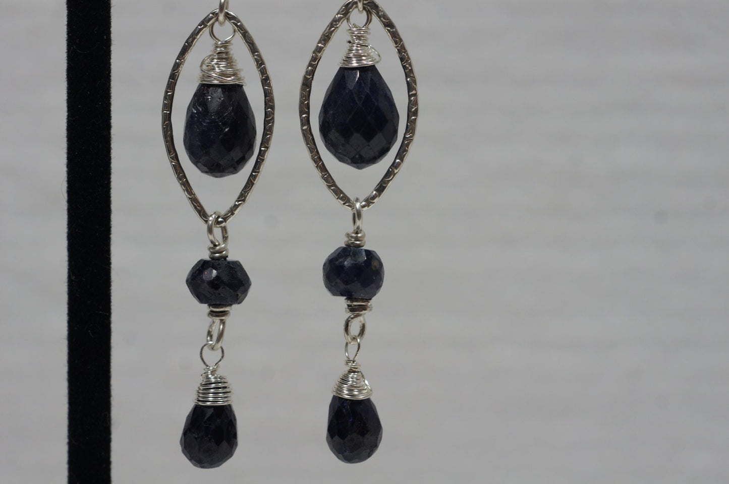 Sapphire Sterling Silver Chandelier Earrings, Birthstone Jewelry