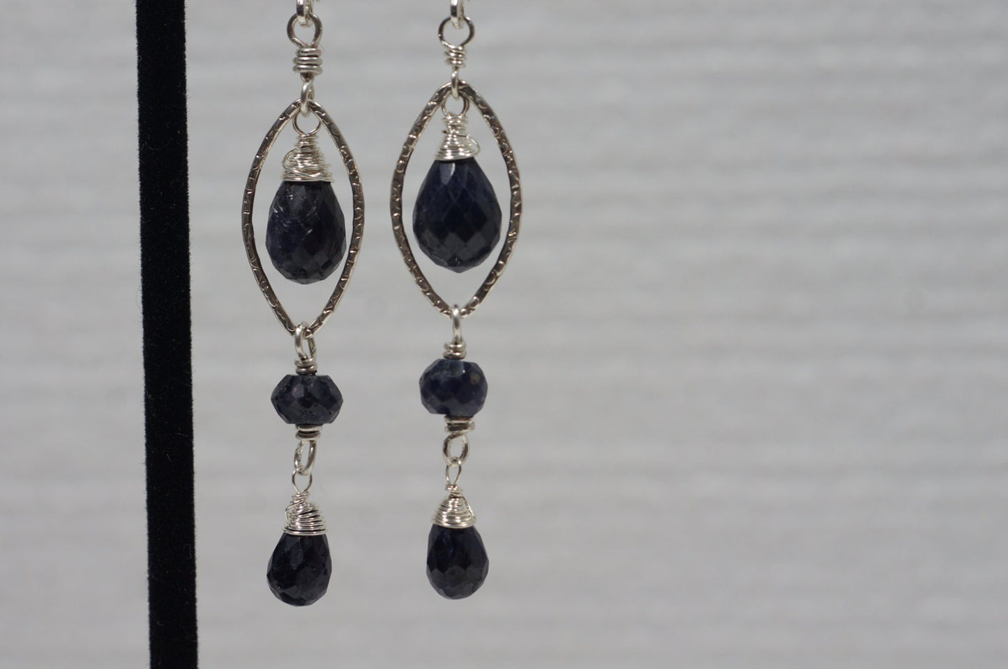 Sapphire Sterling Silver Chandelier Earrings, Birthstone Jewelry