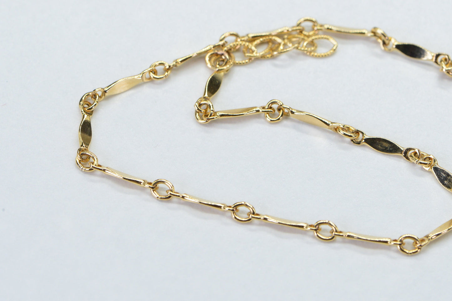 14K Yellow Gold Filled Thin Chain Bracelet: Dainty Layering Bracelet