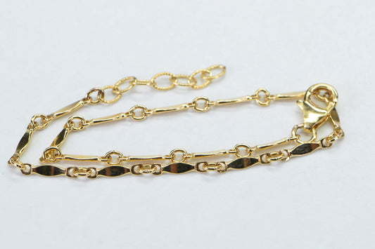 14K Yellow Gold Filled Thin Chain Bracelet: Dainty Layering Bracelet