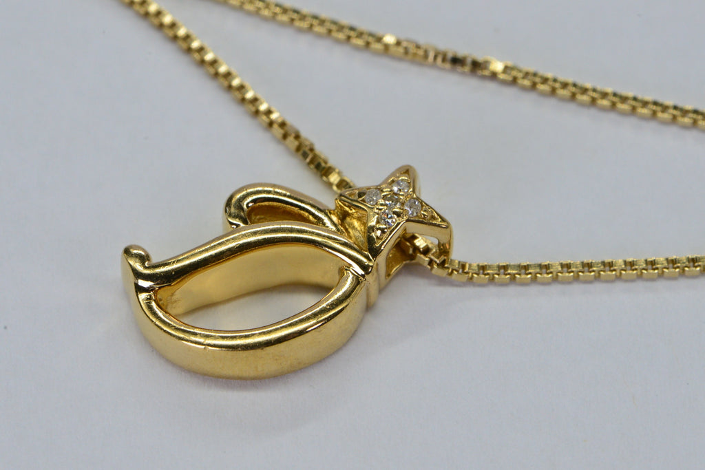 Diamond Letter D Pendant: 14K Gold Vermeil Necklace, April Birthstone