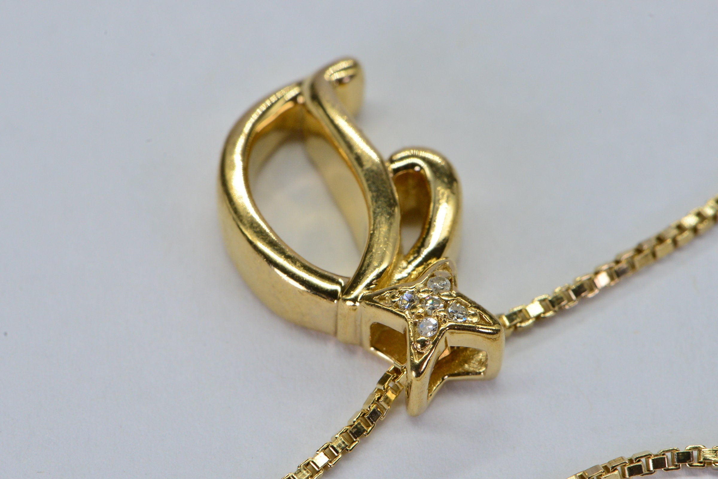 Diamond Letter D Pendant: 14K Gold Vermeil Necklace, April Birthstone