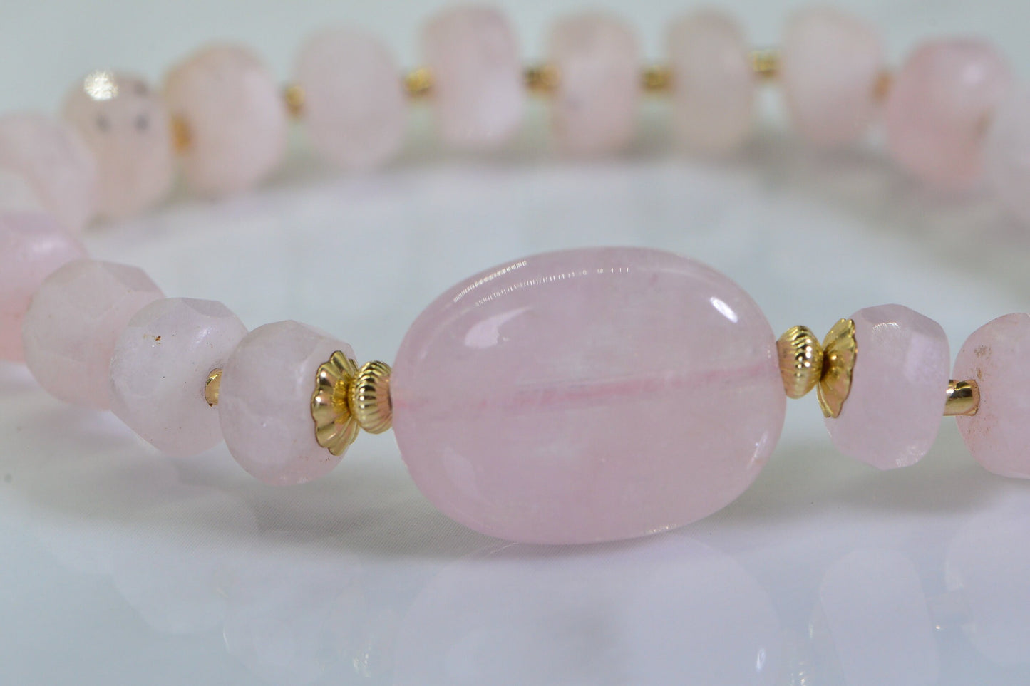 Pink Morganite Bracelet: 14K Gold Filled, Crystal Healing