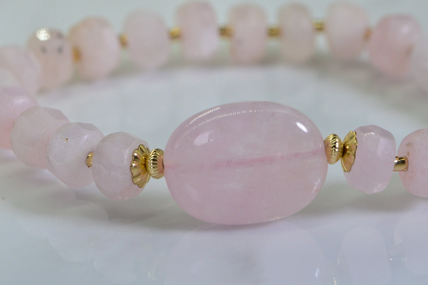 Pink Morganite Bracelet: 14K Gold Filled, Crystal Healing