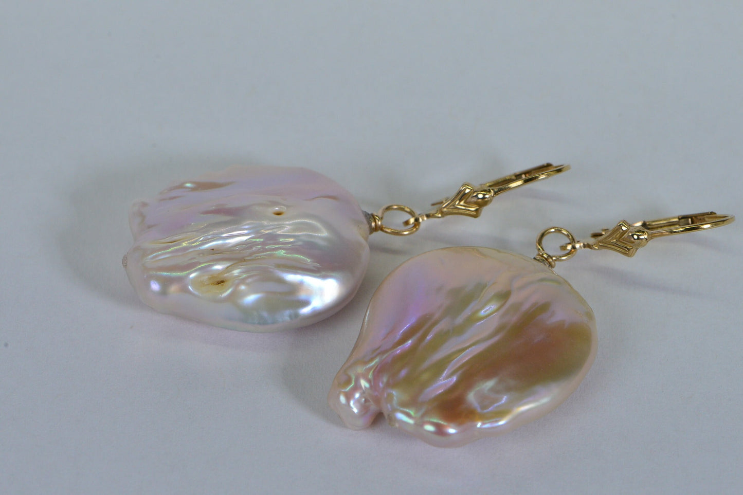 Baroque Pearl Earrings: 14K Gold Filled Asymmetrical Freshwater Pearls