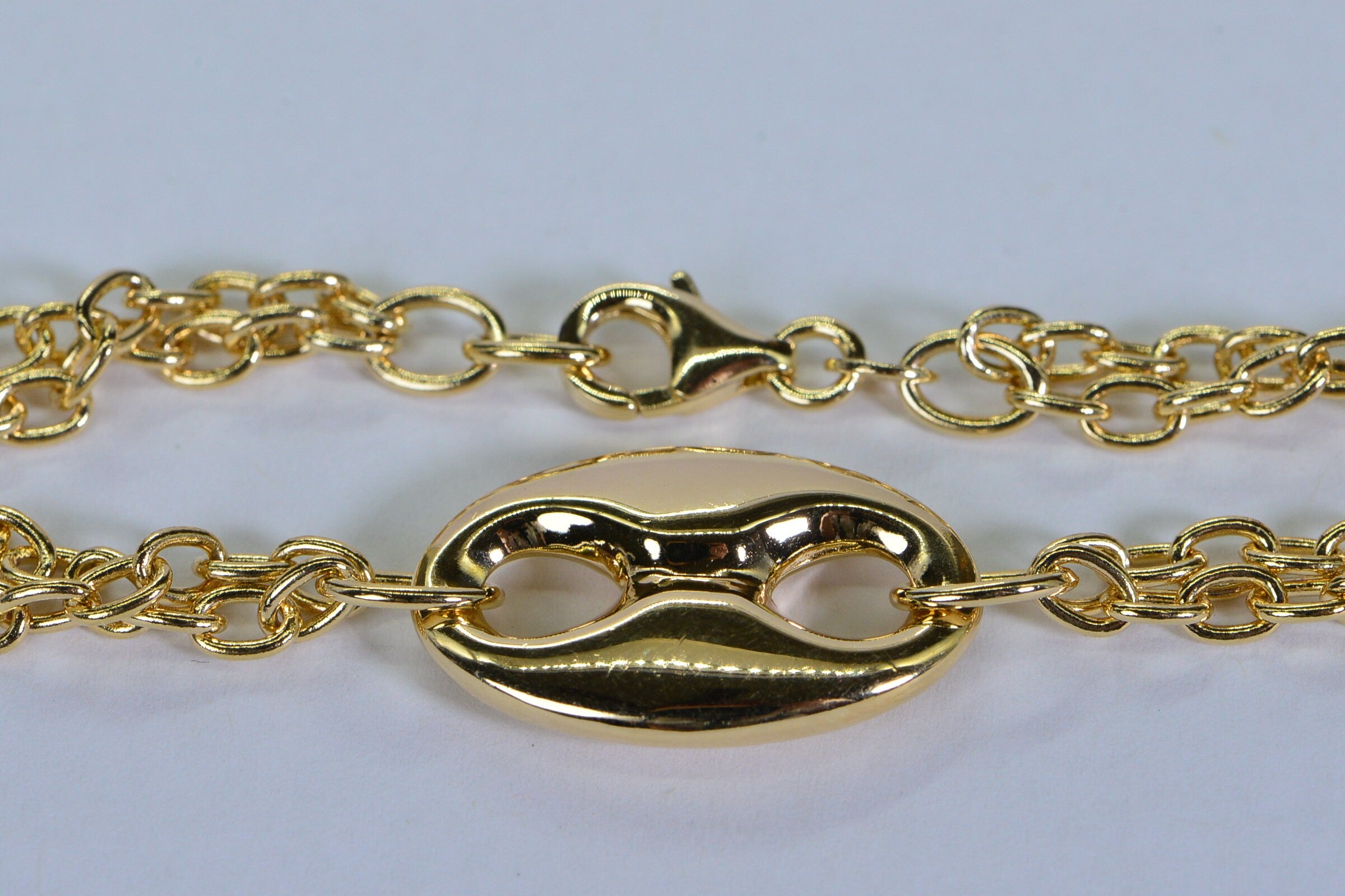 Heavy Mariner Link Bracelet: 18K Gold Electroplated Cable Chain