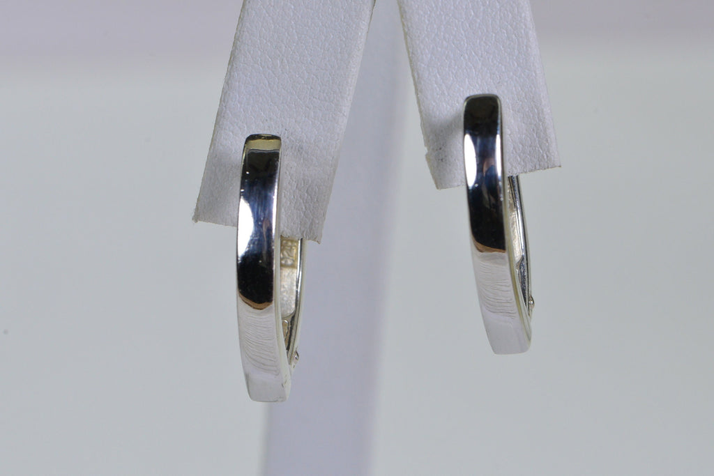 Vintage Sterling Silver Hinged Hoop Earrings: Tapered V-Shape Design