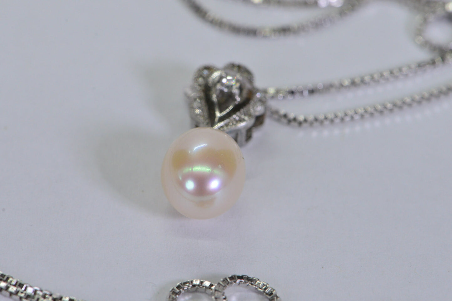 Australia South Sea Pink  Cultured Pearl 11 mm round Sterling Silver Pendant Pearl
