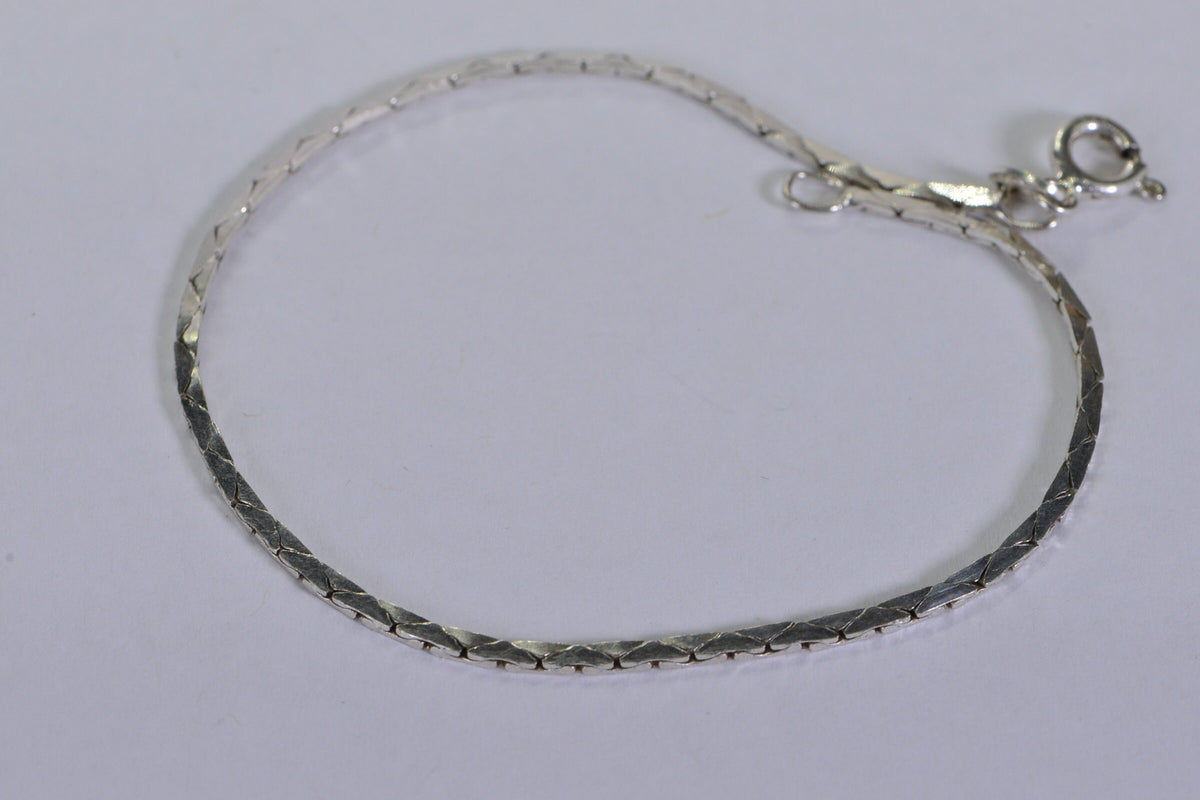 Sterling silver Square Box Snake Staking Bracelet  Finding Bracelet  For Charm