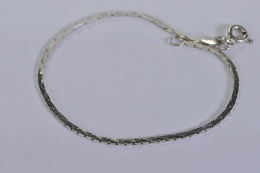 Sterling silver Square Box Snake Staking Bracelet  Finding Bracelet  For Charm
