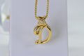 Diamond Letter D Pendant: 14K Gold Vermeil Necklace, April Birthstone