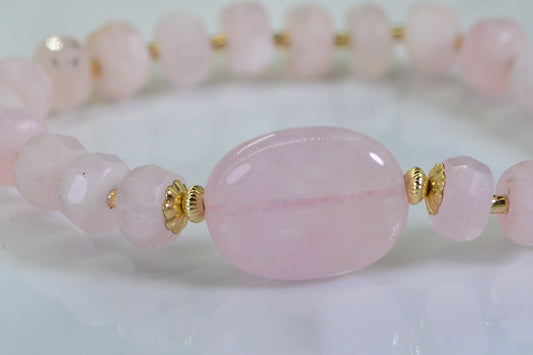 Pink Morganite Bracelet: 14K Gold Filled, Crystal Healing