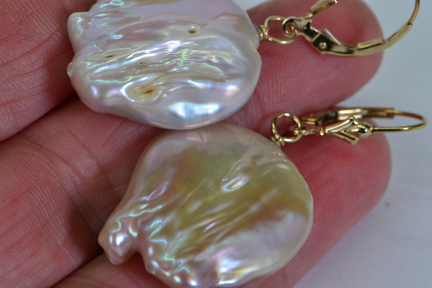 Baroque Pearl Earrings: 14K Gold Filled Asymmetrical Freshwater Pearls