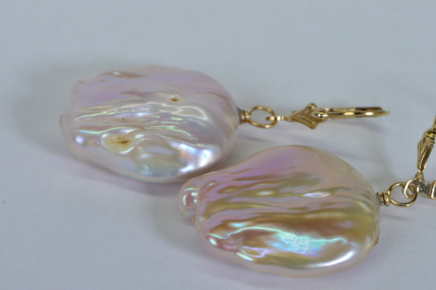 Baroque Pearl Earrings: 14K Gold Filled Asymmetrical Freshwater Pearls