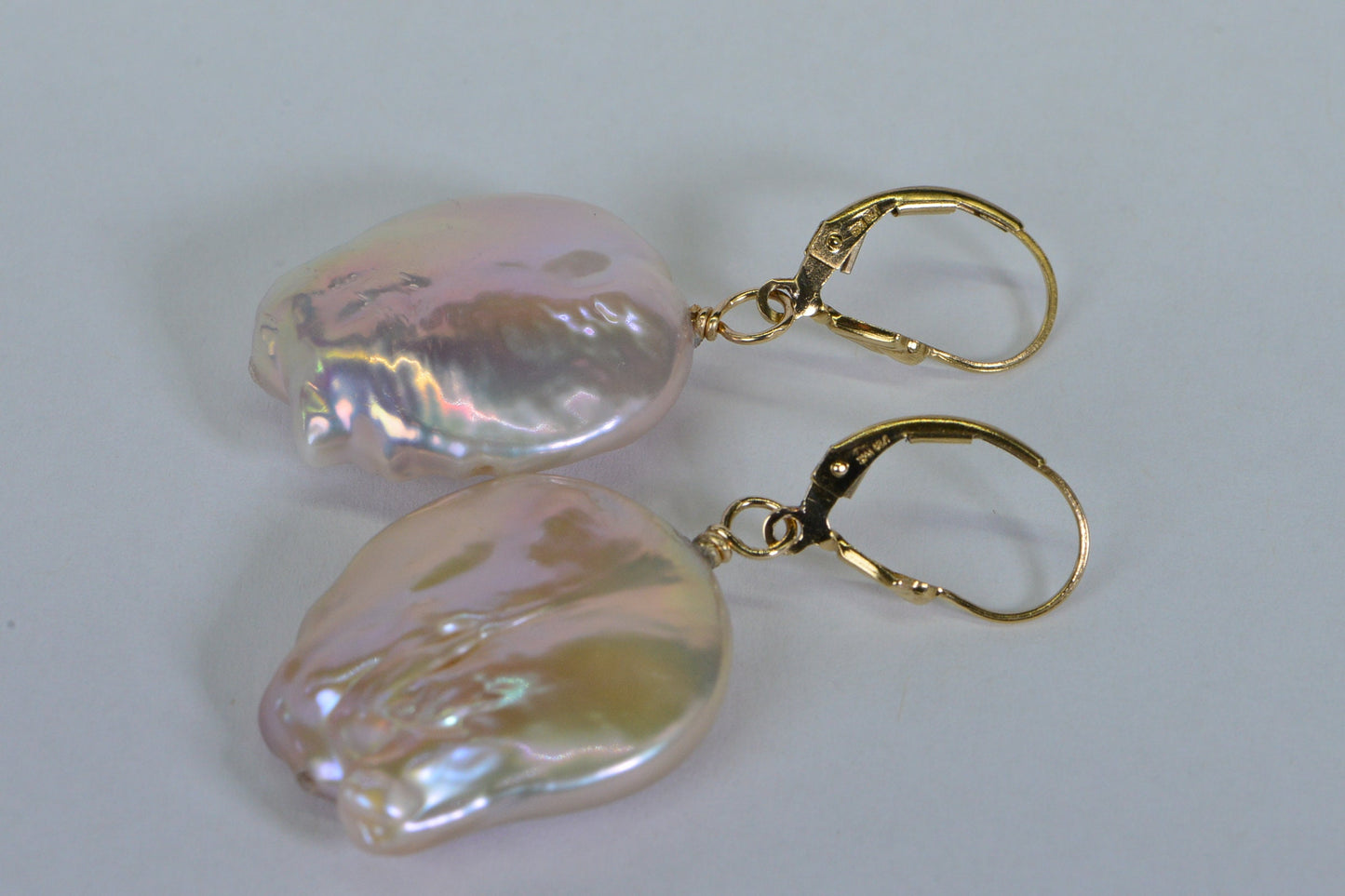 Baroque Pearl Earrings: 14K Gold Filled Asymmetrical Freshwater Pearls