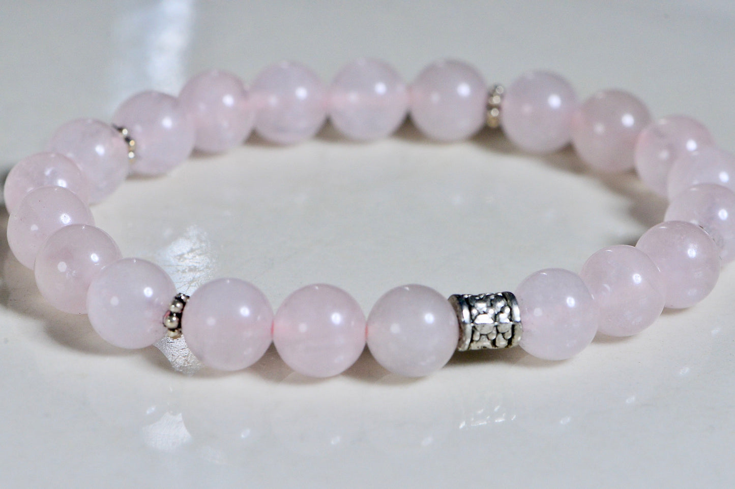 Rose Quartz Bracelet: 8mm Crystal Healing Energy Bracelet