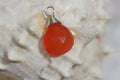 Carnelian Teardrop Pendant: Sterling Silver Wire Wrapped Charm