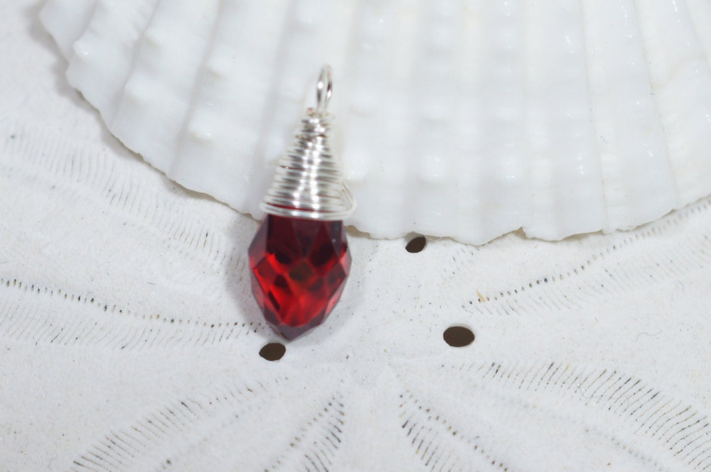 Crystal Pink Teardrops Wire Wrapped Briolette Wired Beads Jewelry Making Supply One Charm Only