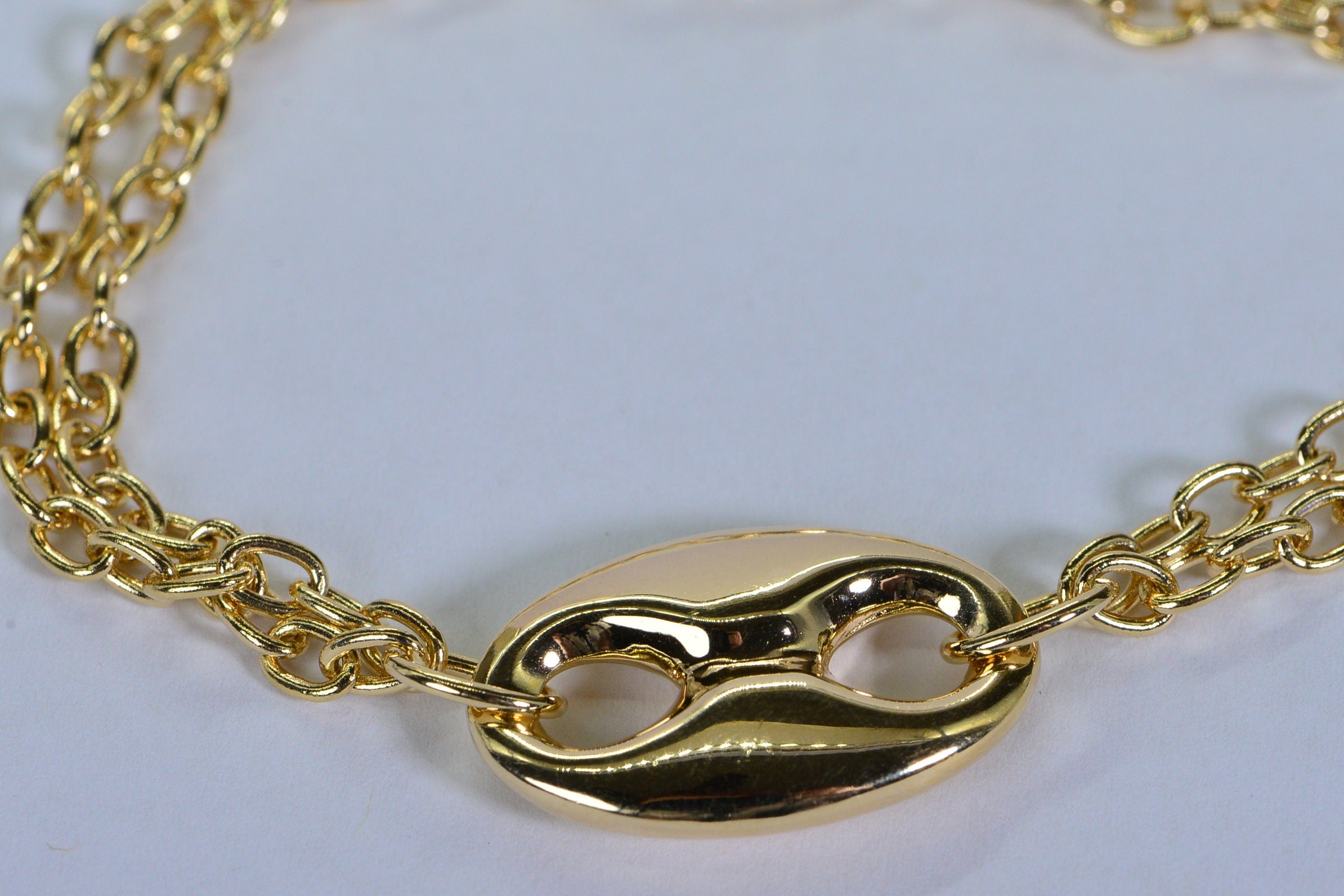 Heavy Mariner Link Bracelet: 18K Gold Electroplated Cable Chain