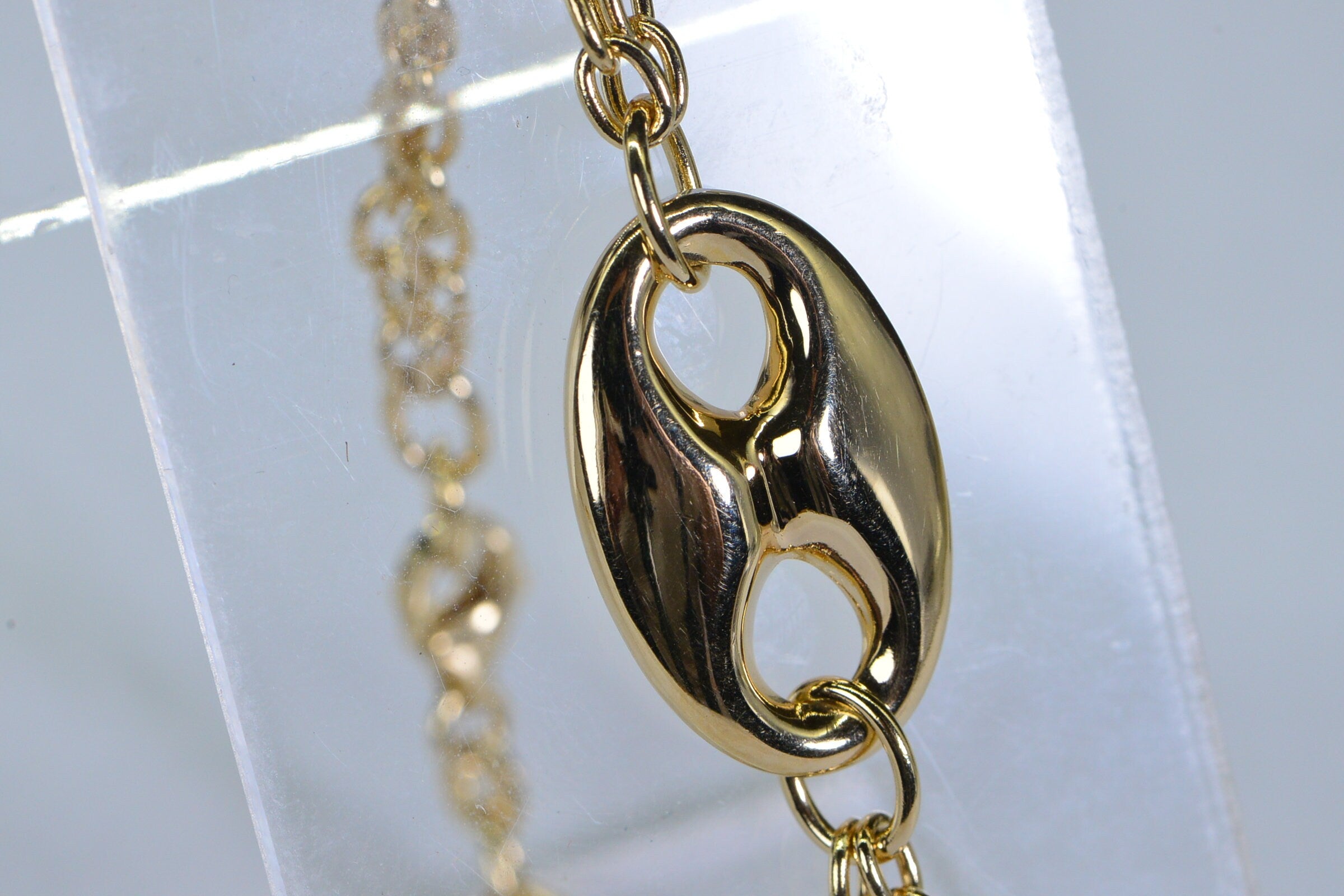 Heavy Mariner Link Bracelet: 18K Gold Electroplated Cable Chain