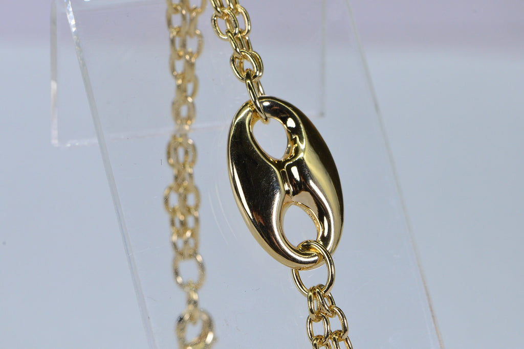 Heavy Mariner Link Bracelet: 18K Gold Electroplated Cable Chain
