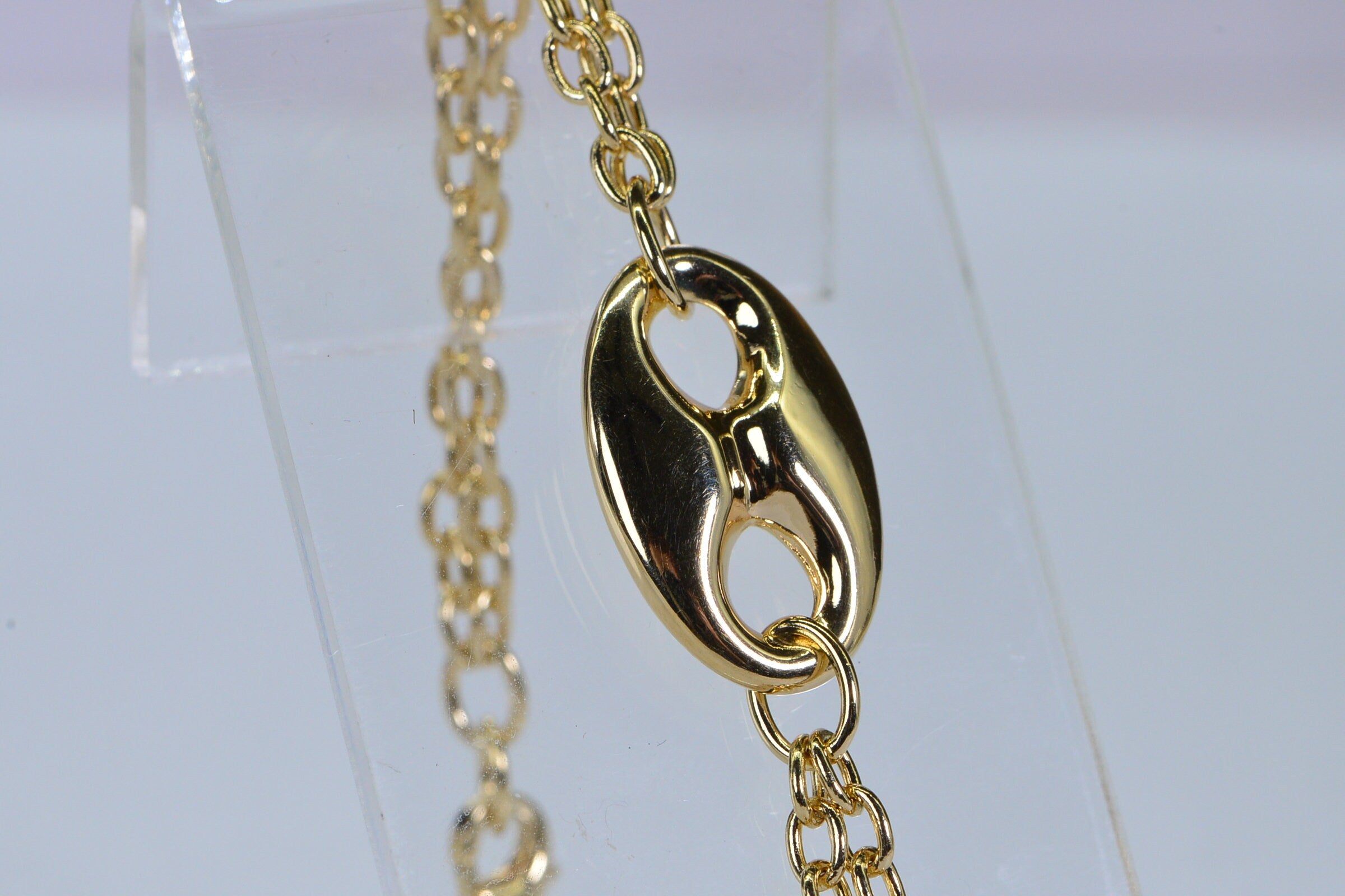 Heavy Mariner Link Bracelet: 18K Gold Electroplated Cable Chain