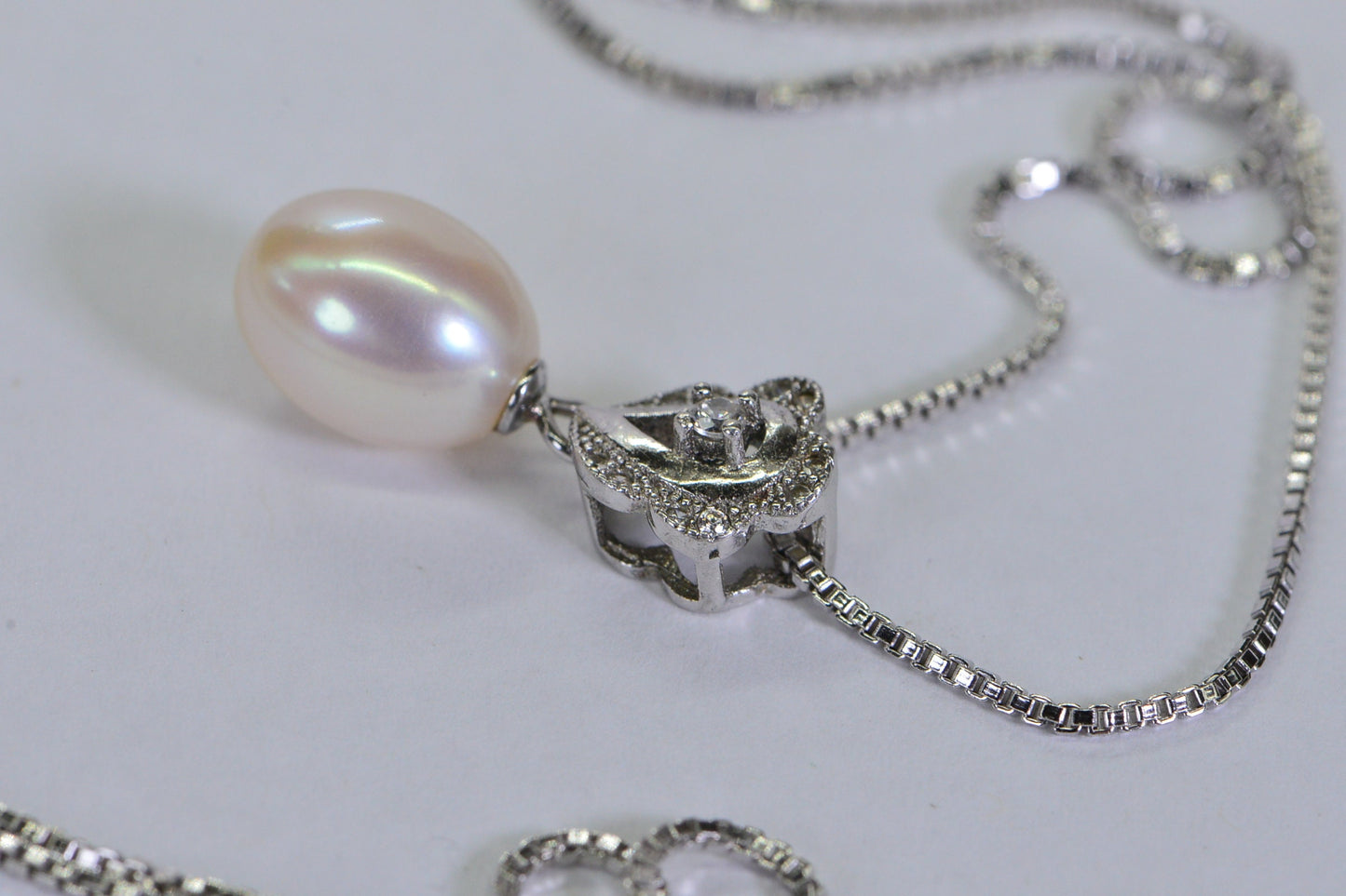 Australia South Sea Pink  Cultured Pearl 11 mm round Sterling Silver Pendant Pearl
