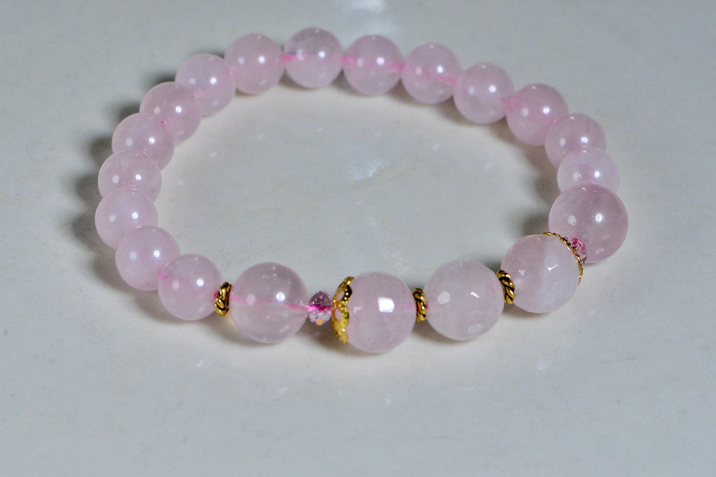 Rose Quartz Bracelet: Handmade Madagascar Gemstone Bead Bracelet