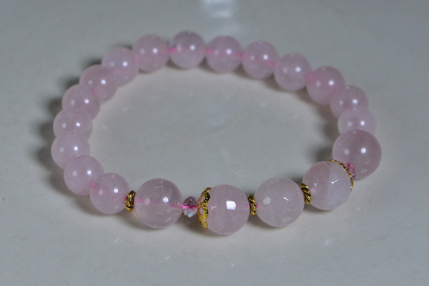 Rose Quartz Bracelet: Handmade Madagascar Gemstone Bead Bracelet