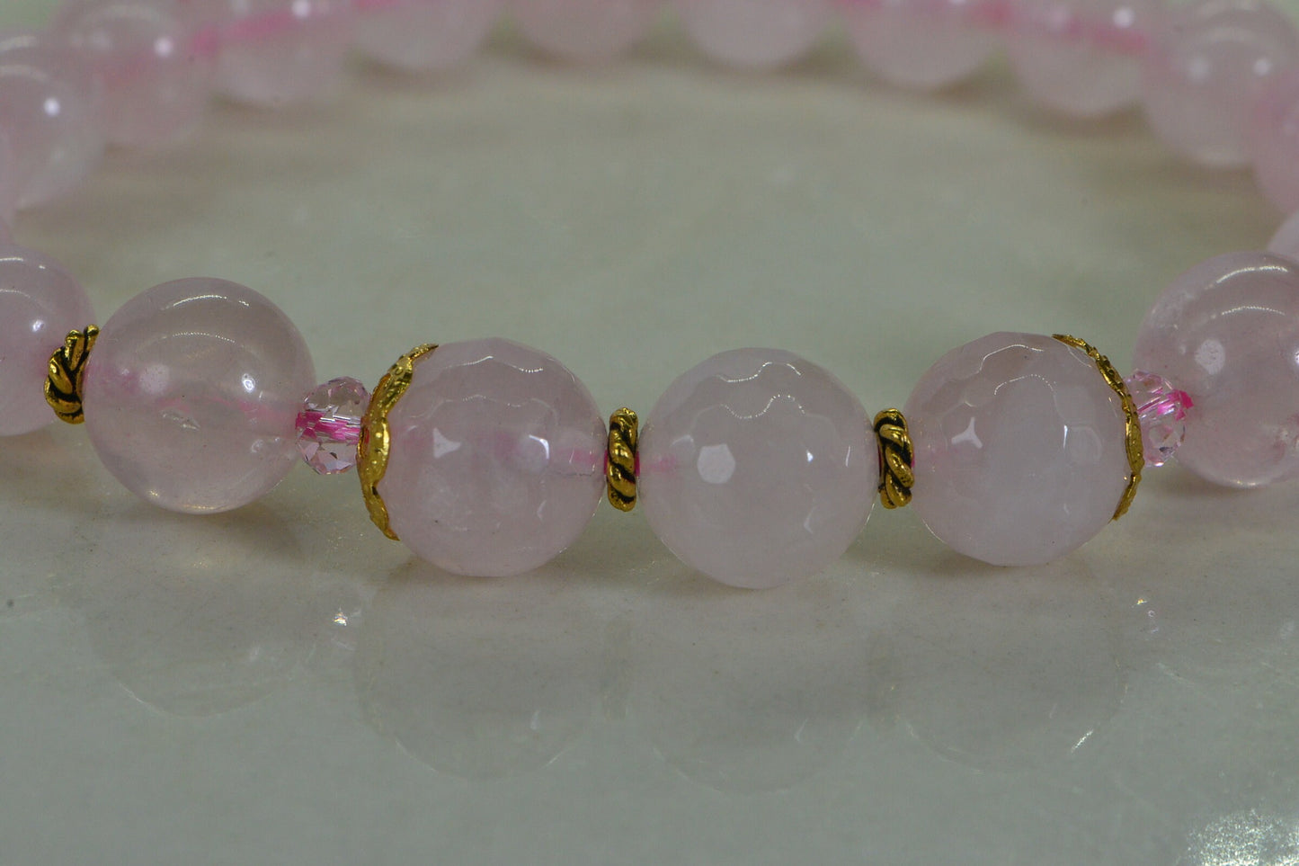 Rose Quartz Bracelet: Handmade Madagascar Gemstone Bead Bracelet