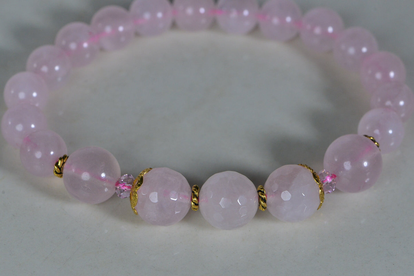 Rose Quartz Bracelet: Handmade Madagascar Gemstone Bead Bracelet