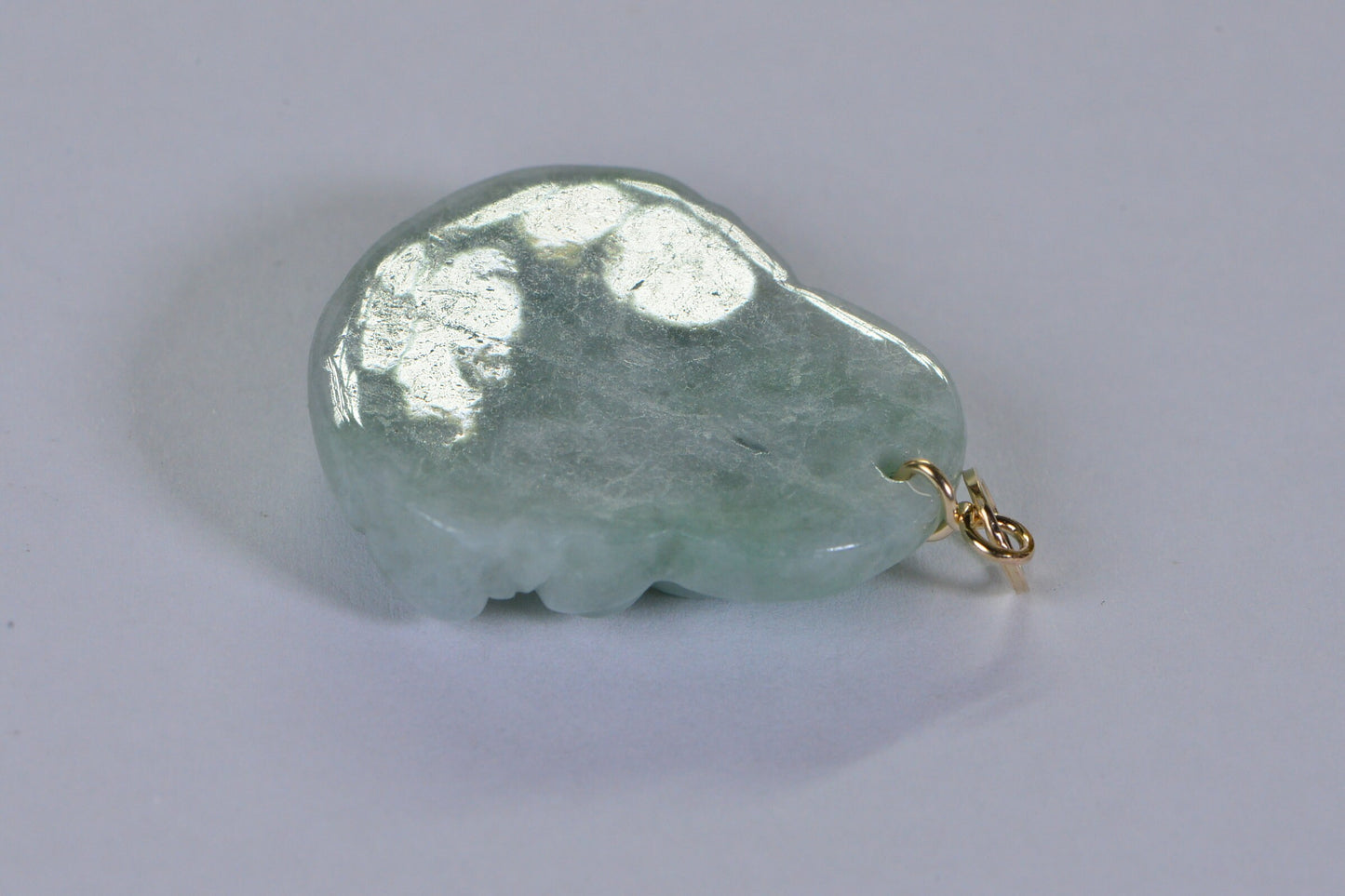 Burmese Jade Buddha Pendant: Natural Ice Green, 14K Gold