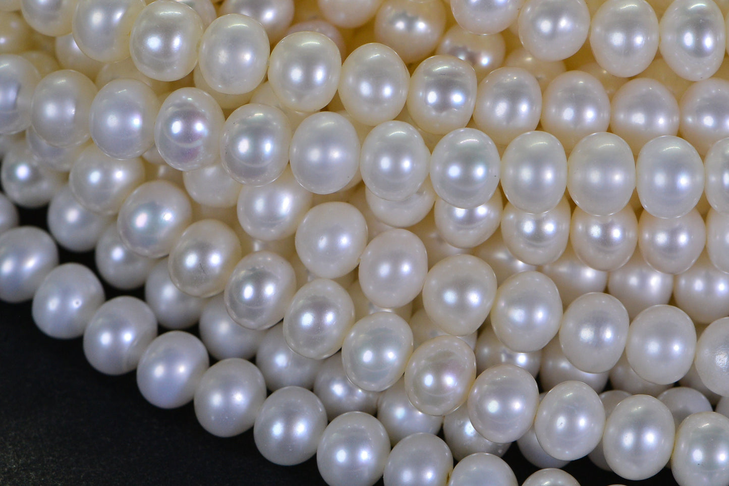 AAA White Freshwater Pearl Strand: 5.5mm Rondelle Beads